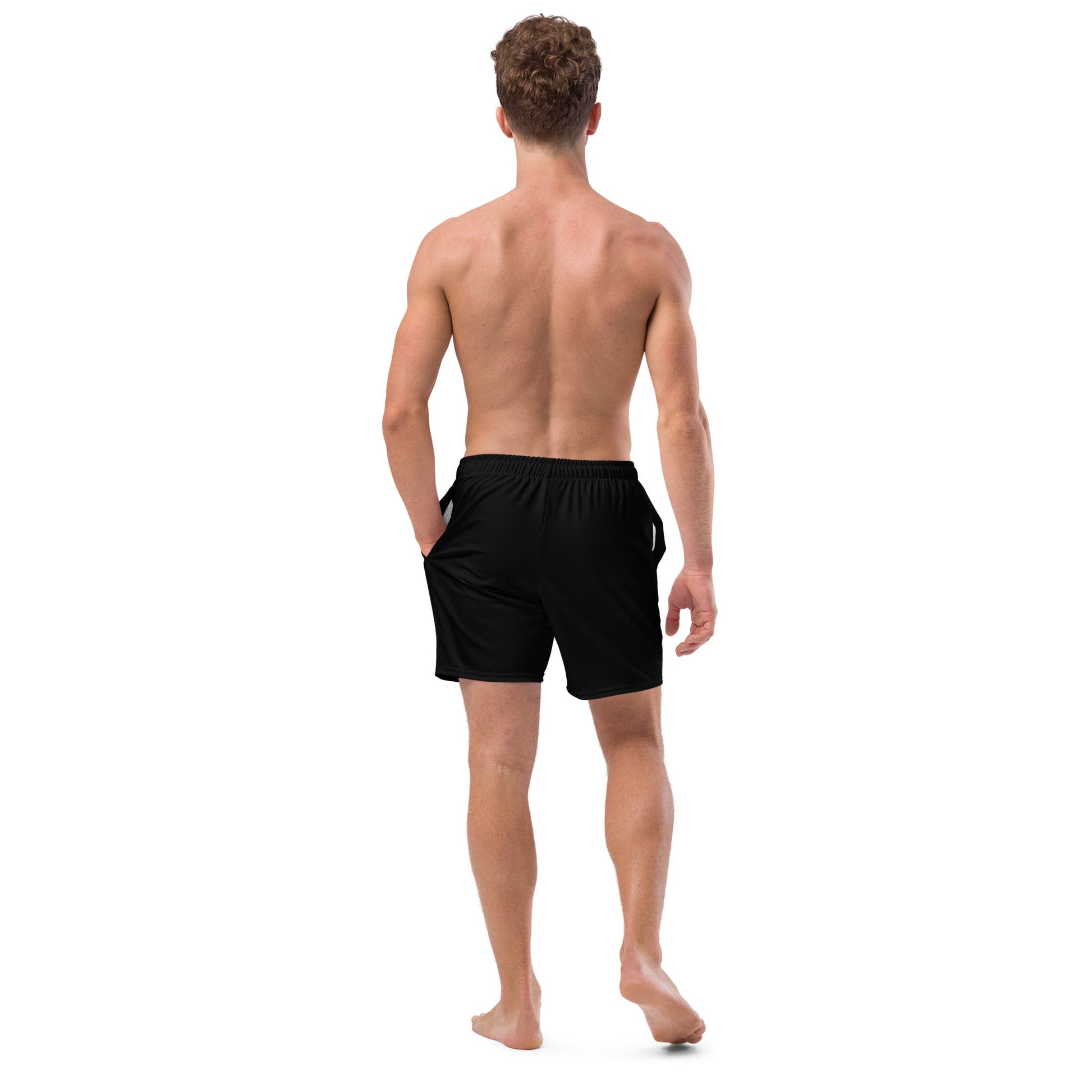 Full Logo Men's swim trunks - Black - Not Very Vanilla