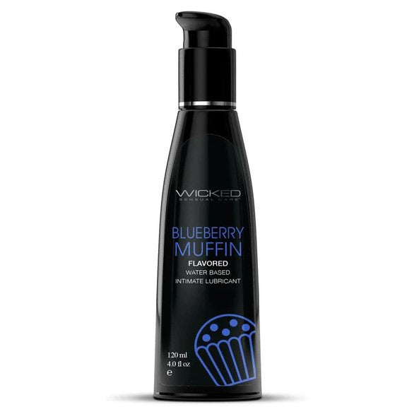 Aqua Blueberry Muffin Flavored Water Based Intimate Lubricant - 4 Fl. Oz. - Not Very Vanilla