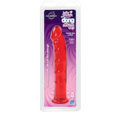 Jelly Jewels - Dong With Suction Cup - Red - Not Very Vanilla