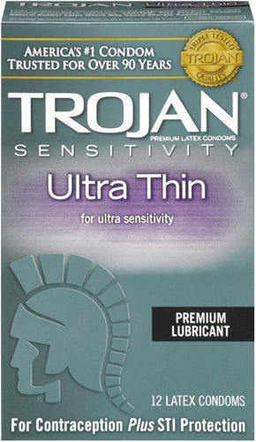 Trojan Sensitivity Ultra Thin Lubricated Condoms - 12 Pack - Not Very Vanilla