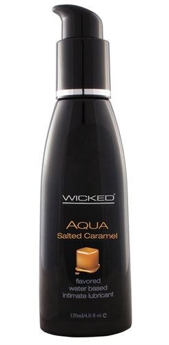 Aqua Salted Caramel Flavored Water Based Intimate Lubricant - 4 Fl. Oz. - Not Very Vanilla