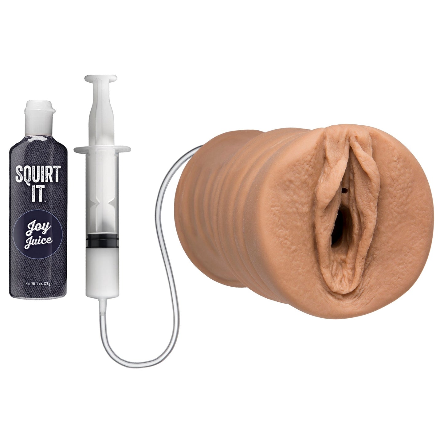 Squirt It - Squirting Pussy Stroker With Joy Juice - Caramel - Not Very Vanilla