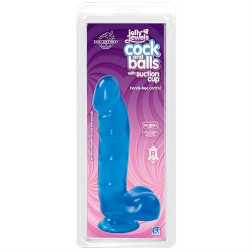 Jelly Jewels - Cock and Balls With Suction Cup - Blue - Not Very Vanilla