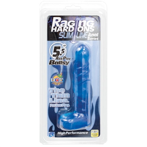 Raging Hard Ons Slimline Anal Series 5.5 Inch Ass Play Ballsy - Blue - Not Very Vanilla