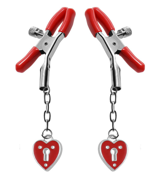 Charmed Heart Padlock Nipple Clamps - Not Very Vanilla