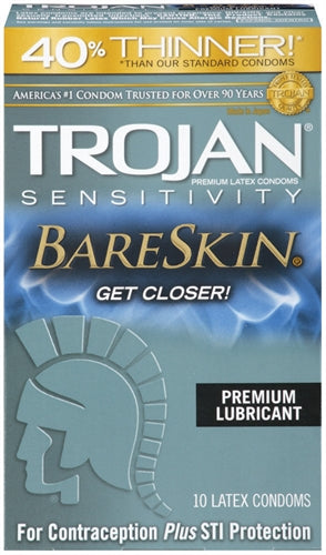 Trojan Sensitivity Bareskin Lubricated Condoms - 10 Pack - Not Very Vanilla