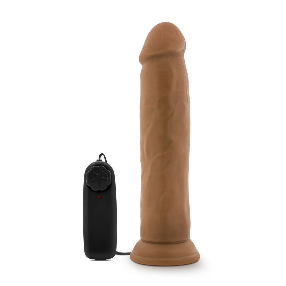 Dr. Skin - Dr. Throb - 9.5 Inch Vibrating Realistic Cock With Suction Cup - Mocha - Not Very Vanilla