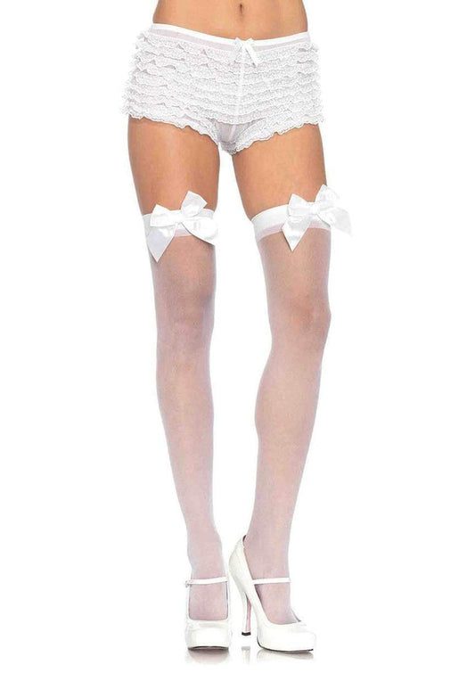 Sheer Thigh Highs - One Size - White - Not Very Vanilla