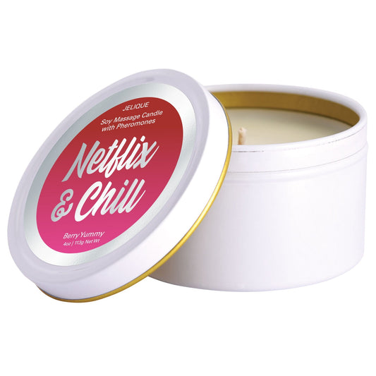 Massage Candle - Netflix and Chill - Berry Yummy - 4 Oz. Jar - Not Very Vanilla