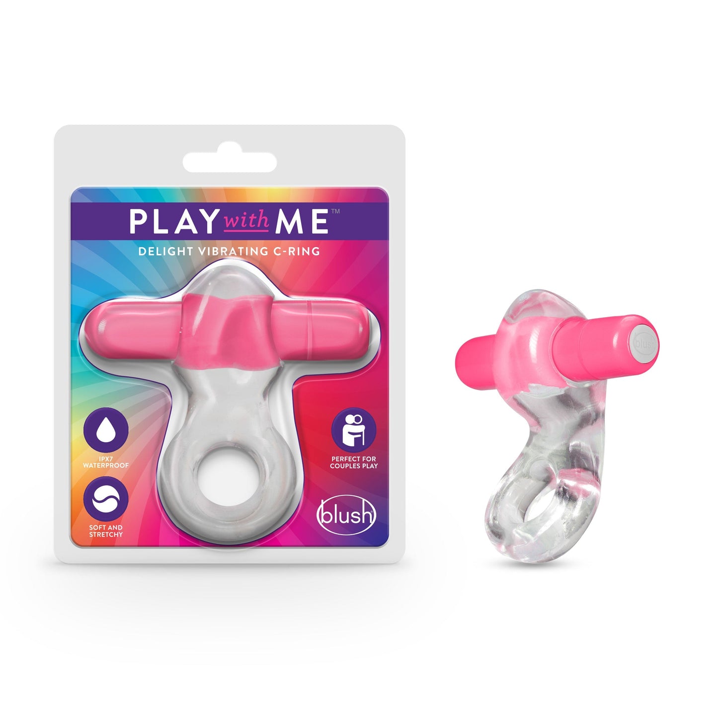 Play With Me Delight Vibrating C-Ring - Pink - Not Very Vanilla