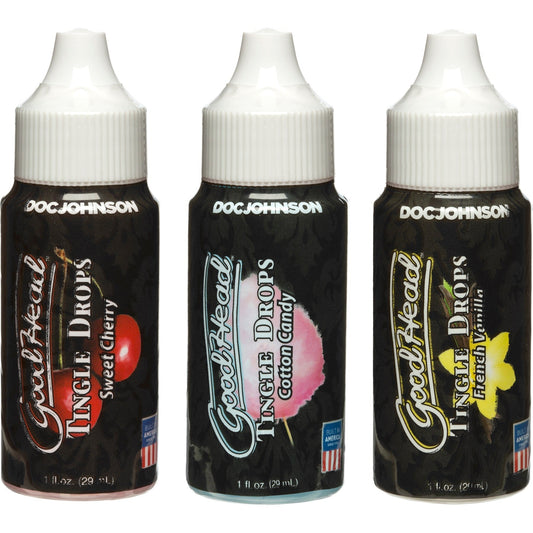 Goodhead - Tingle Drops- 3-Pack - French Vanilla, Cotton Candy, Sweet Cherry - Not Very Vanilla