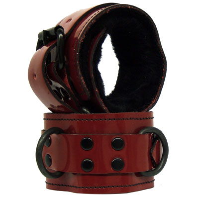 Fleece Lined Leather Wrist Cuff - Not Very Vanilla