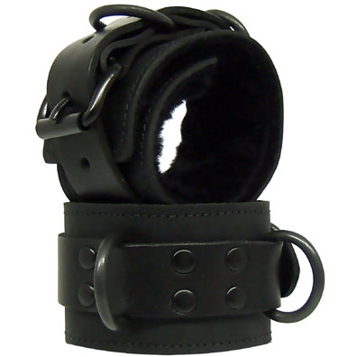 Fleece Lined Leather Wrist Cuff - Not Very Vanilla