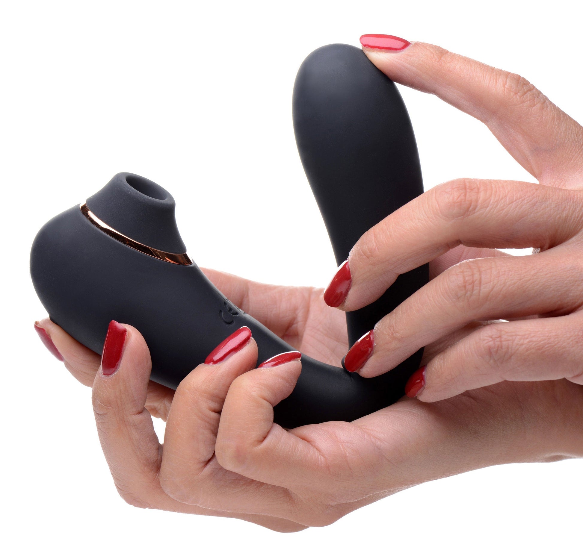 Shegasm Pose 7x Bendable Suction Silicone Vibrator - Black - Not Very Vanilla