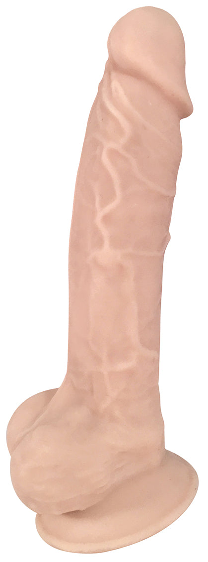 7 Inch Fleshstixxx Silicone Dildo With Balls - Vanilla - Not Very Vanilla