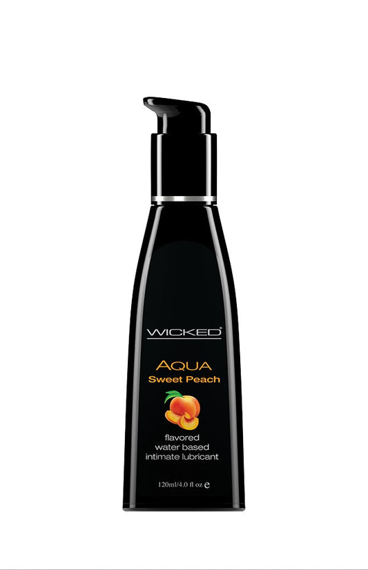 Aqua Sweet Peach Flavored Water Based Lubricant - 4 Oz. / 120 ml - Not Very Vanilla