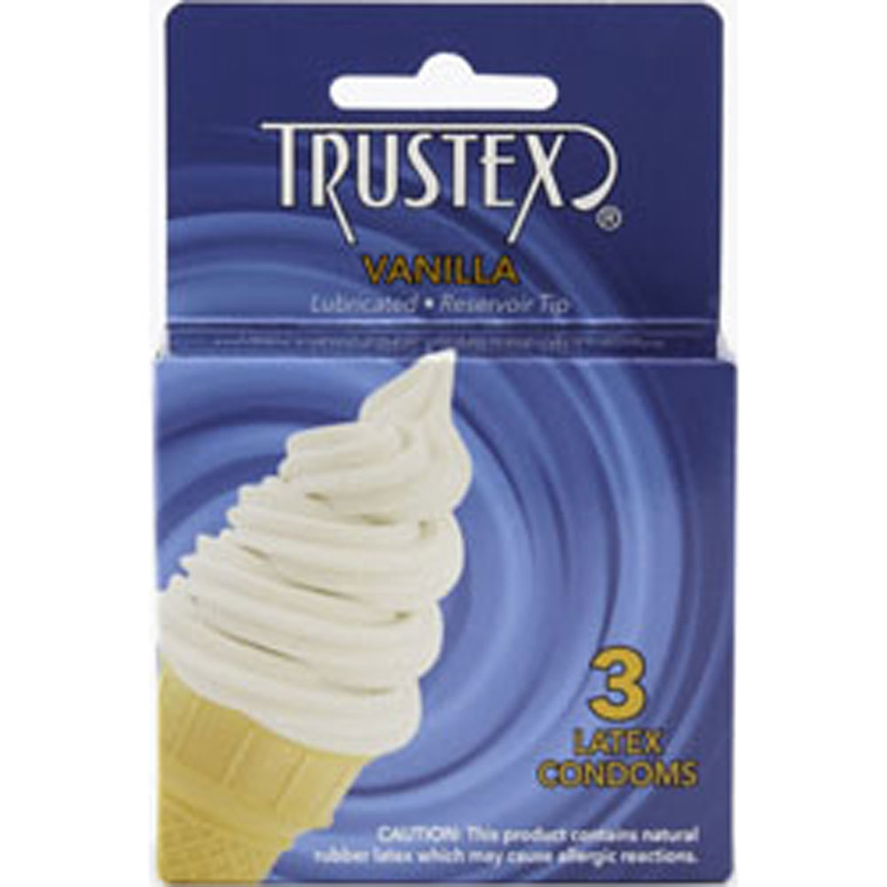 Trustex Flavored Lubricated Condoms - 3 Pack - Vanilla - Not Very Vanilla