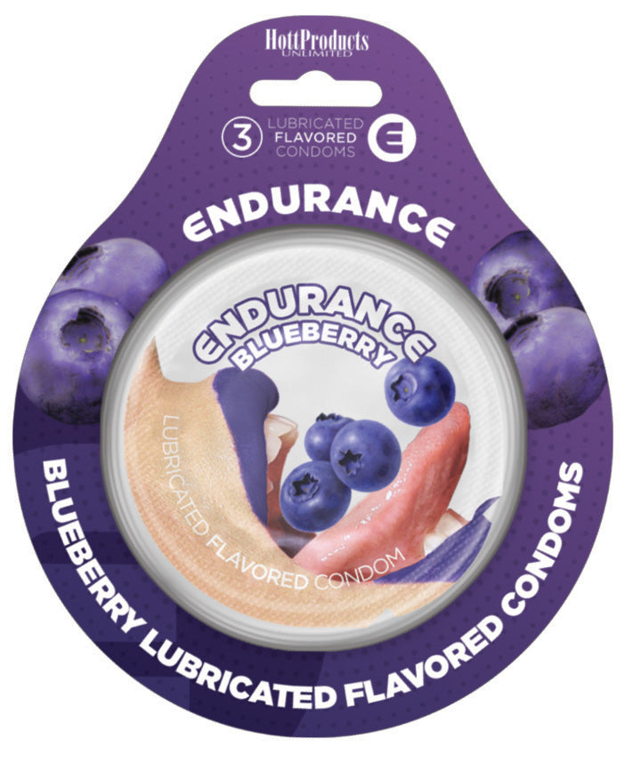 Endurance Condoms -Blueberry - 3 Pack - Not Very Vanilla