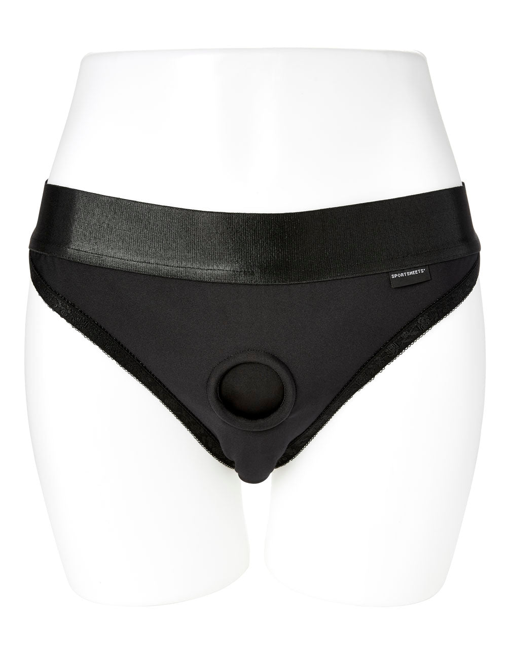 Em. Ex. Active Harness Wear Crotchless Silhouette - Black - Extra Small - Not Very Vanilla