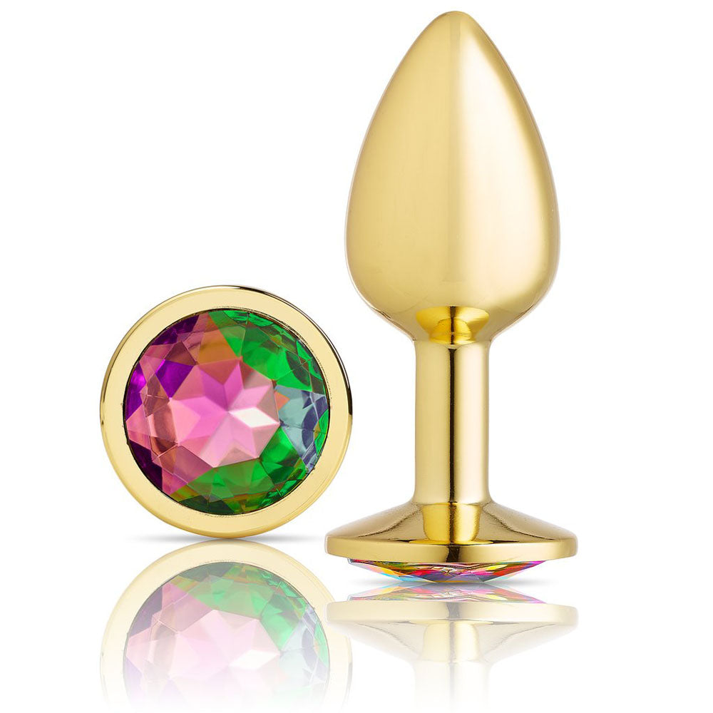 Cloud 9 Novelties Anal Gems Jeweled Gold Chromed Anal Plug - Small - Not Very Vanilla