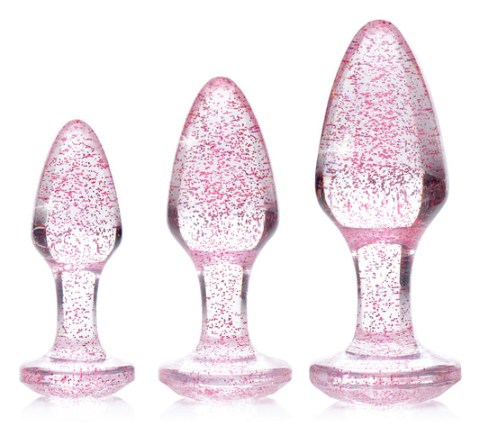 Glitter Gem Anal Plug Set - Pink - Not Very Vanilla