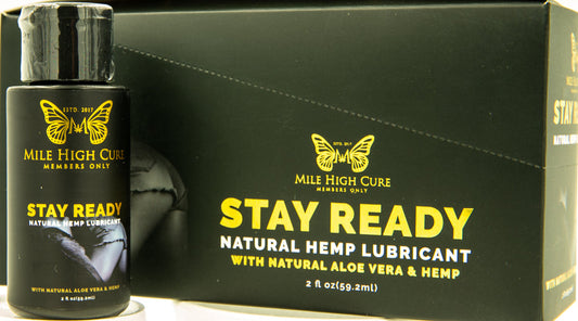 Mile High Cure Stay Ready All Natural Aloe Vera Hemp Lubricant 2 Fl Oz 10ct Display - Not Very Vanilla