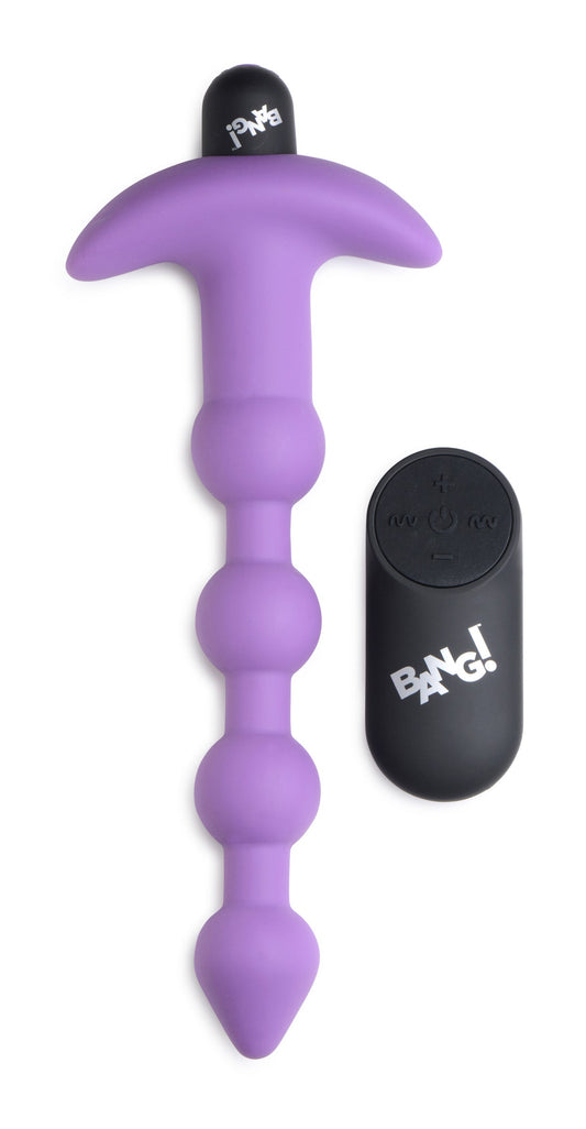 Bang - Vibrating Silicone Anal Beads and Remote Control - Purple - Not Very Vanilla