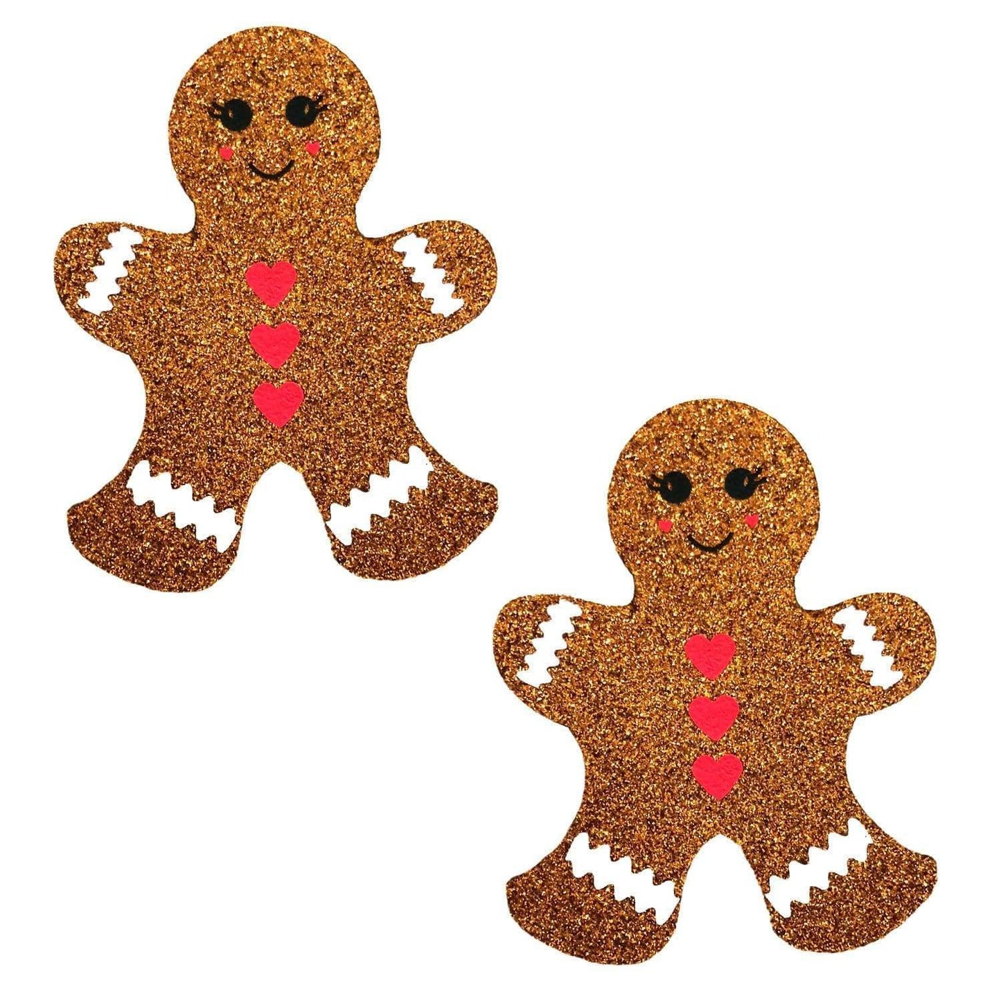 Glitter Gingerbread Man Nipple Cover Pasties - Not Very Vanilla