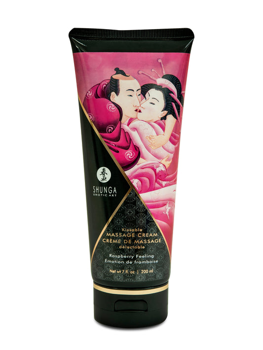 Kissable Massage Cream - Raspberry Feeling - 7 Fl. Oz. / 200 ml - Not Very Vanilla