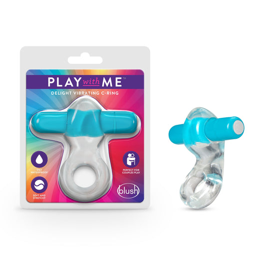 Play With Me Delight Vibrating C-Ring - Blue - Not Very Vanilla