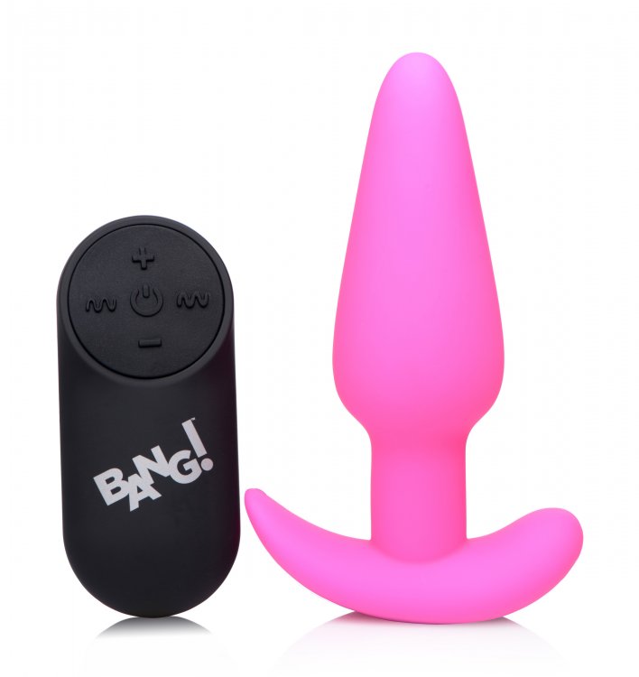 21x Silicone Butt Plug With Remote - Pink - Not Very Vanilla