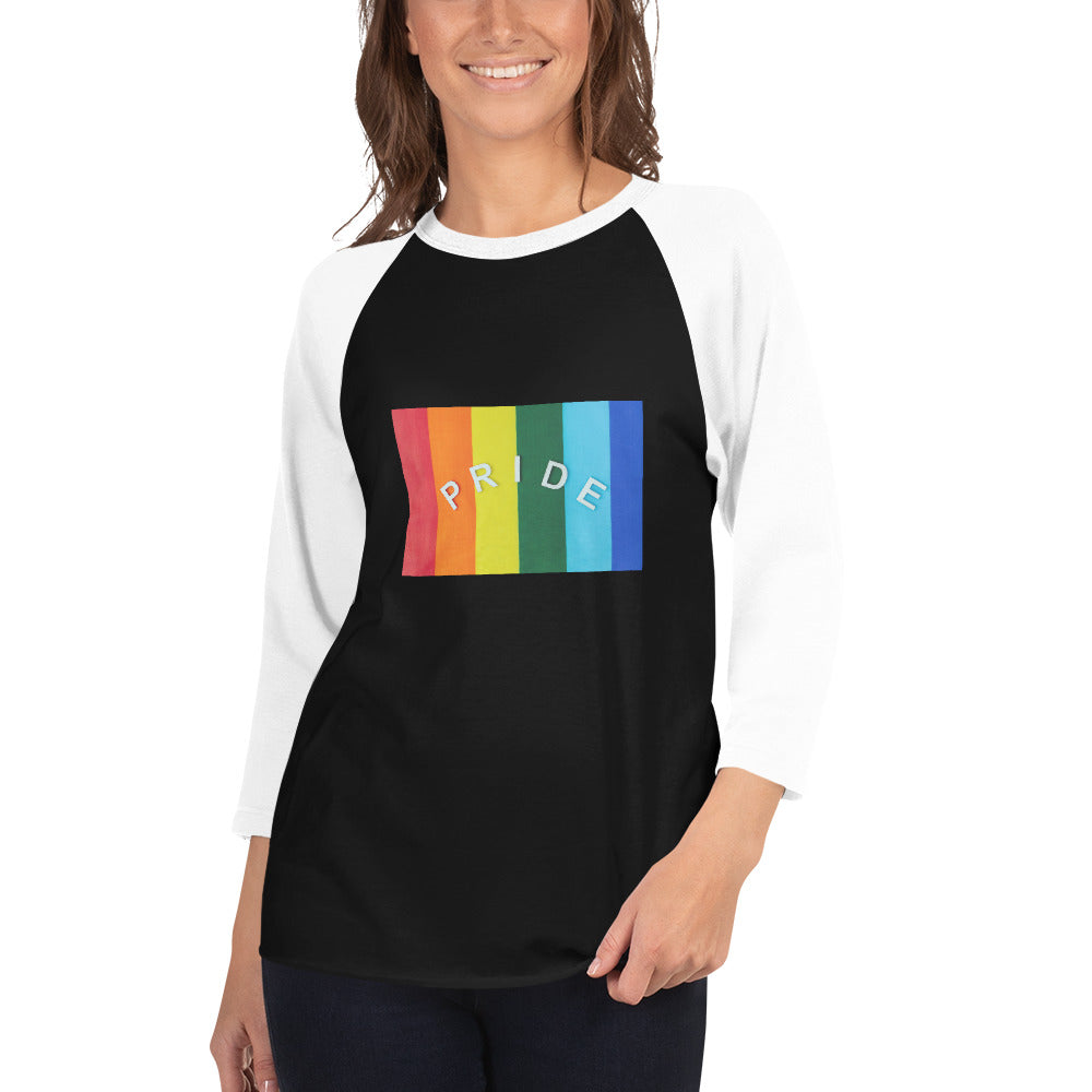 Pride unisex 3/4 sleeve raglan shirt - Not Very Vanilla