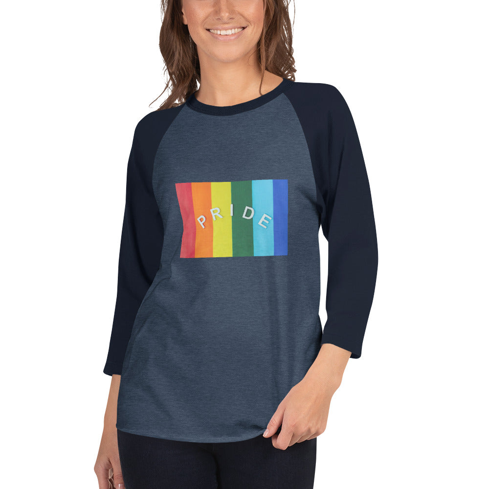 Pride unisex 3/4 sleeve raglan shirt - Not Very Vanilla