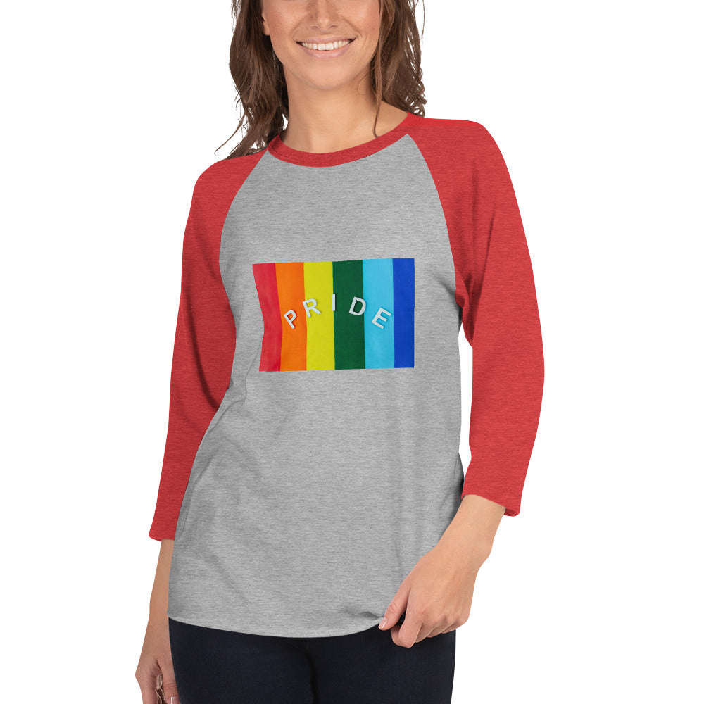 Pride unisex 3/4 sleeve raglan shirt - Not Very Vanilla