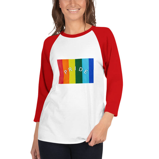 Pride unisex 3/4 sleeve raglan shirt - Not Very Vanilla