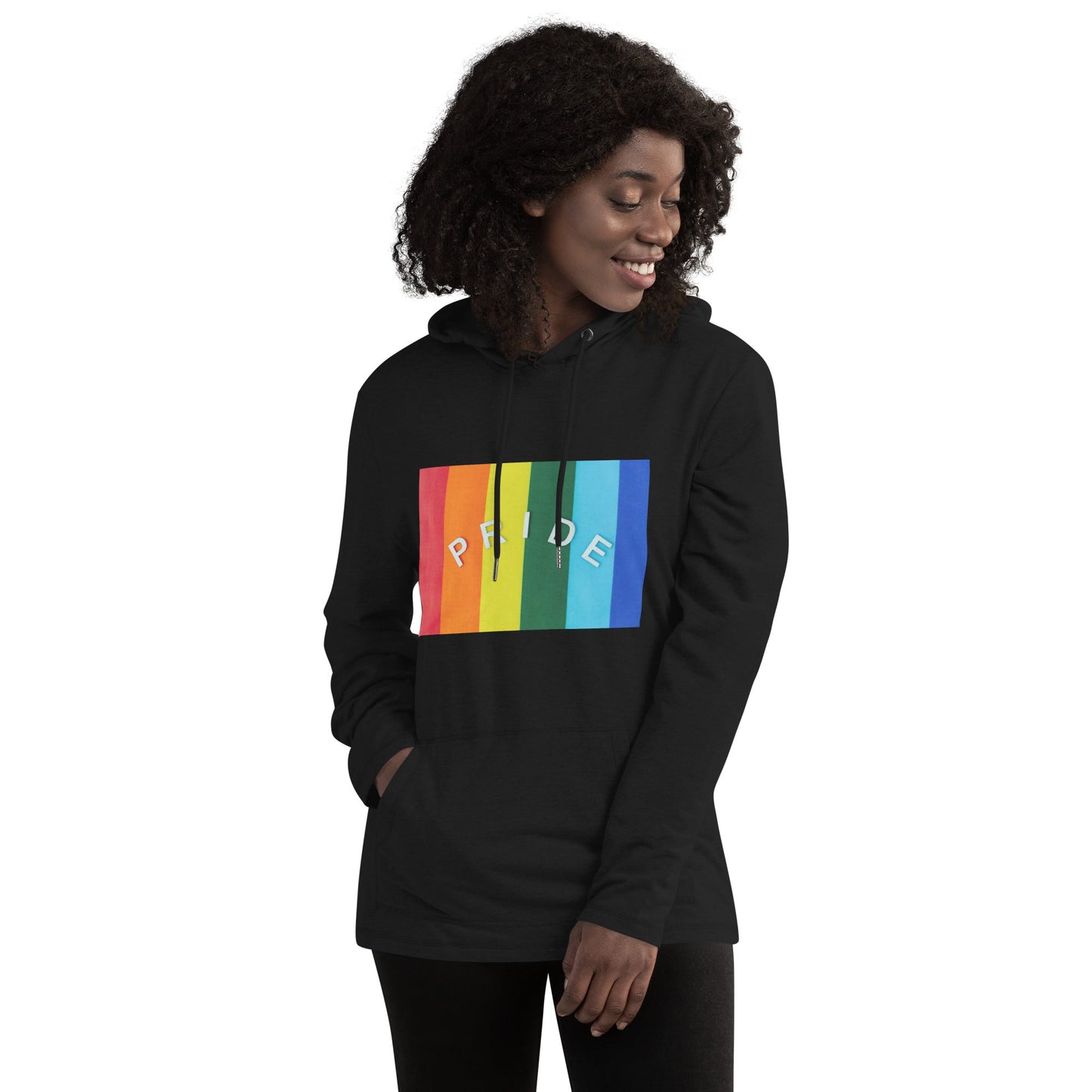 Pride Flag Unisex Lightweight Hoodie - Not Very Vanilla