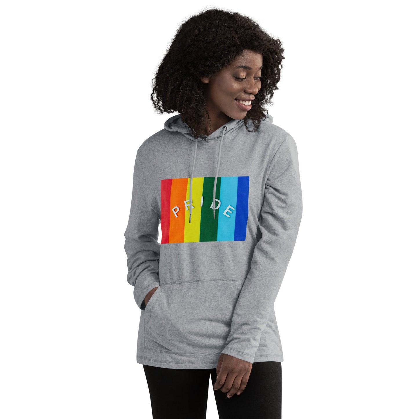 Pride Flag Unisex Lightweight Hoodie - Not Very Vanilla