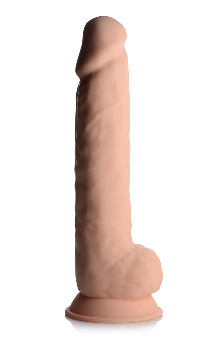 Fleshstixxx 10 Inch Silicone Dildo With Balls - Vanilla - Not Very Vanilla