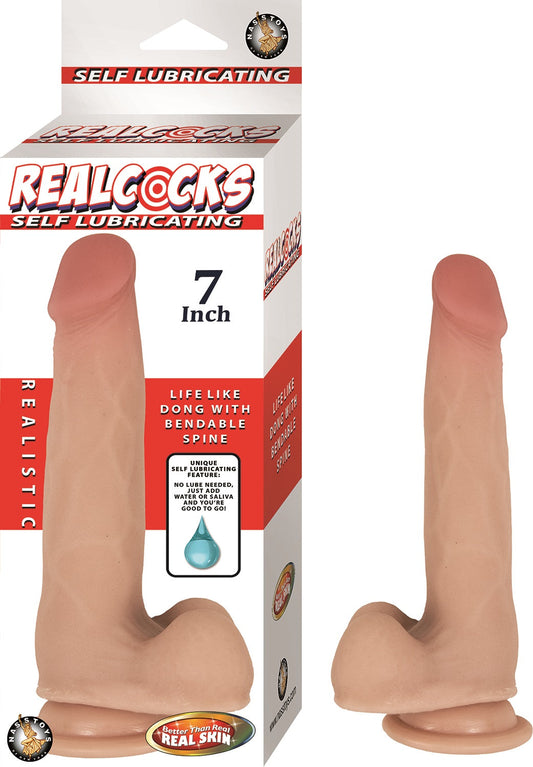 Realcocks Self Lubricating Dong - 7 Inch - Flesh - Not Very Vanilla