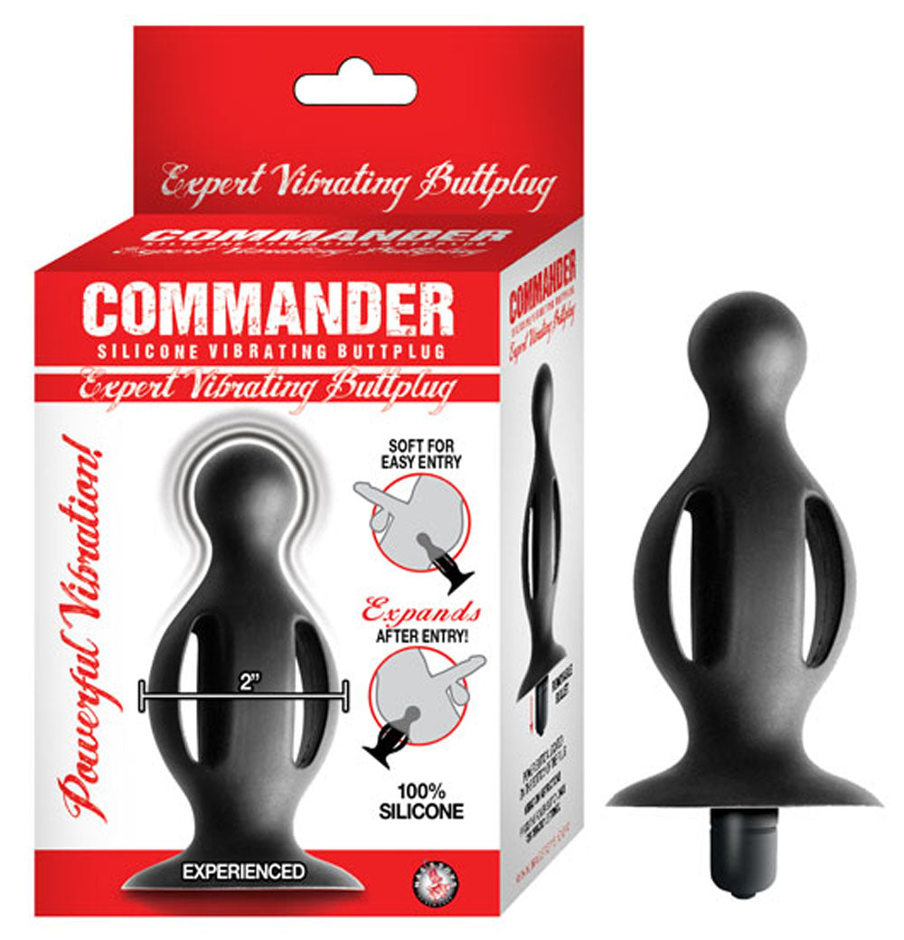 Commander Expert Vibrating Buttplug - Black - Not Very Vanilla