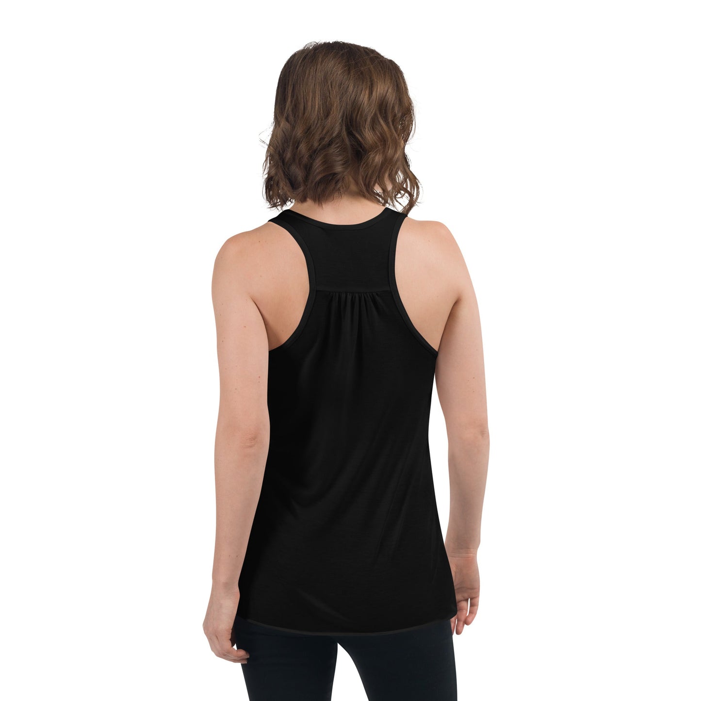 Women's Flowy Racerback Tank - Black - Not Very Vanilla