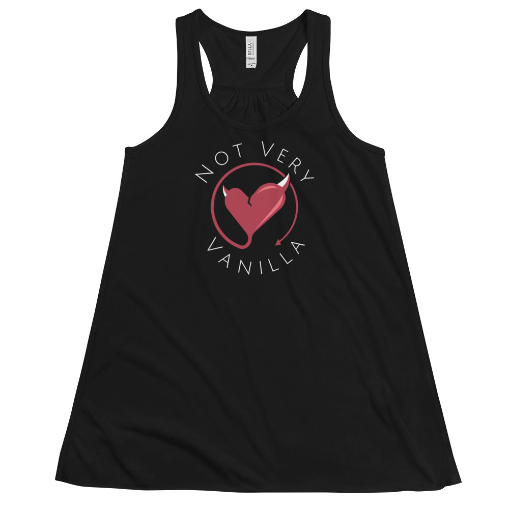 Women's Flowy Racerback Tank - Black - Not Very Vanilla