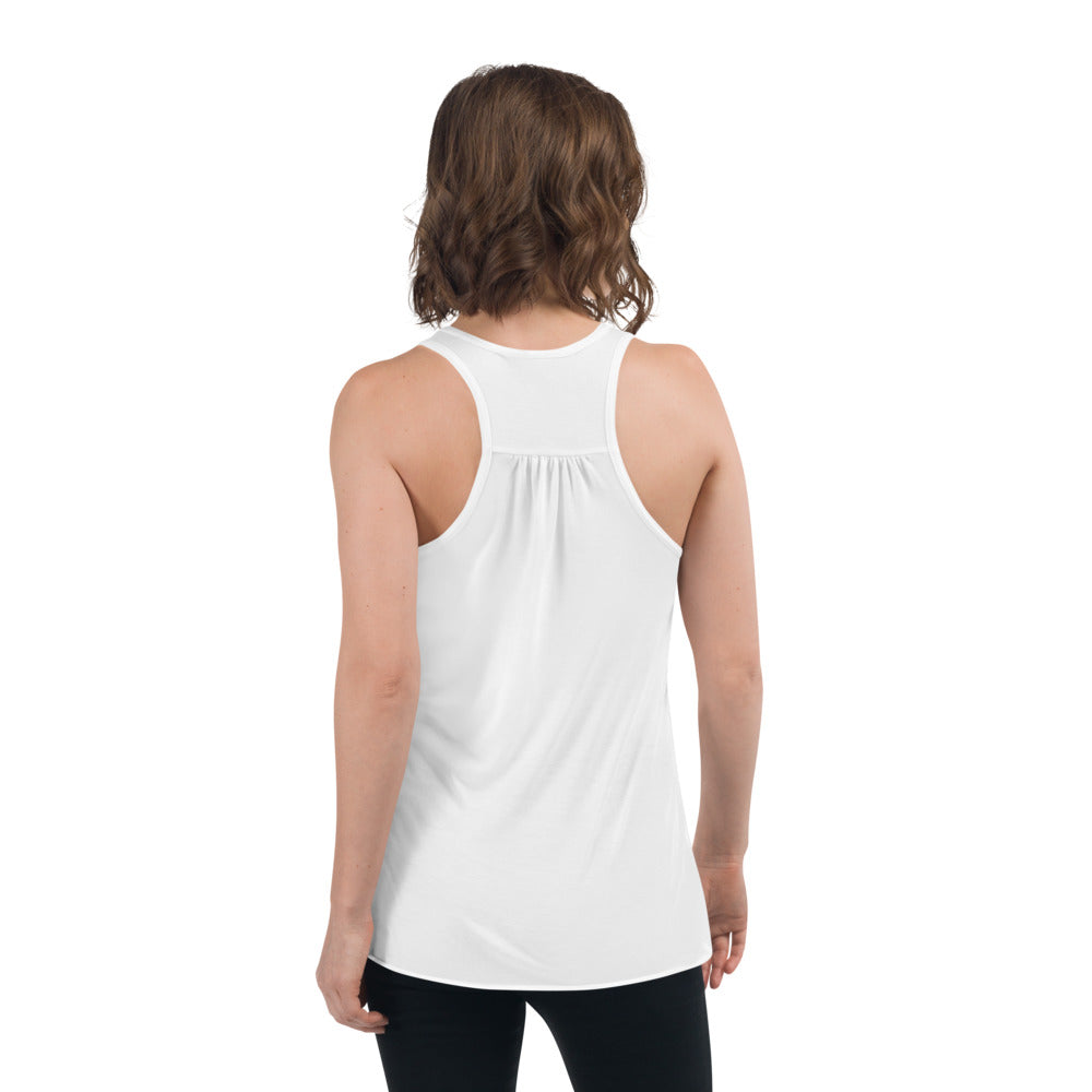 Women's Flowy Racerback Tank - White - Not Very Vanilla