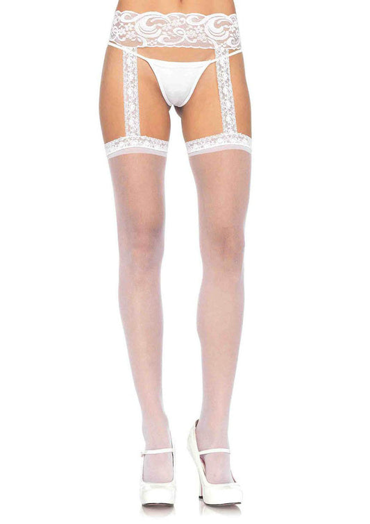 Sheer Thigh Highs - One Size - White - Not Very Vanilla