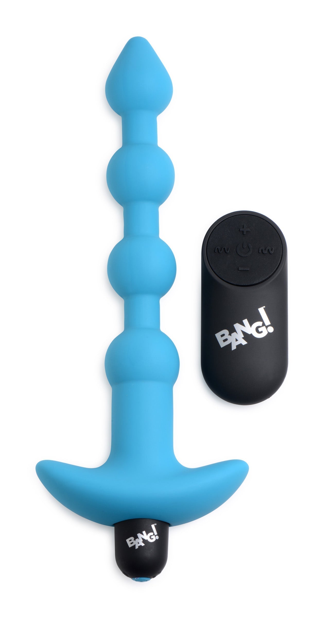 Bang - Vibrating Silicone Anal Beads and Remote Control - Blue - Not Very Vanilla